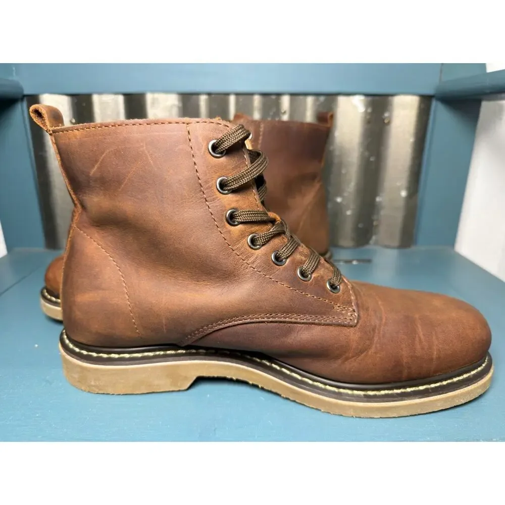 Golden Fox Footwear Boondocker Mens Service Boots Size 10 Brown Leather Lace-Up